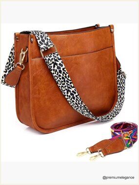 Vegan Leather Crossbody Bag with Interchangeable Guitar Straps